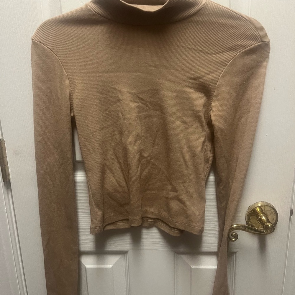 American Eagle Outfitters Tan Long Sleeve Top